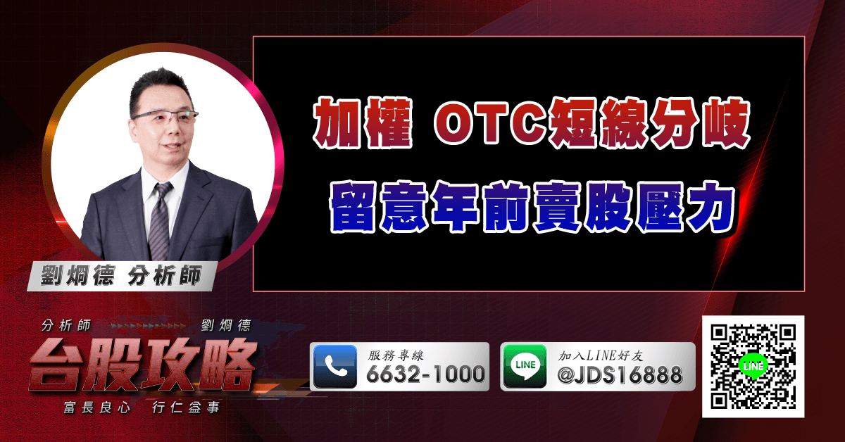 加權 OTC短線分岐 留意年前賣股壓力 (圖)